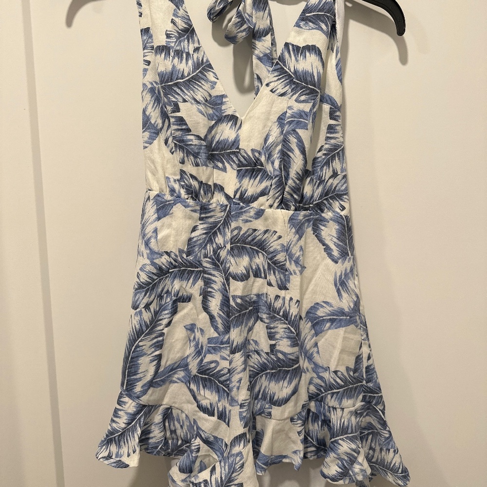 Blue palms romper